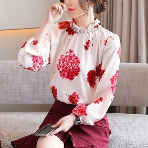 LPEJLHY Stand-up Collar Blouses