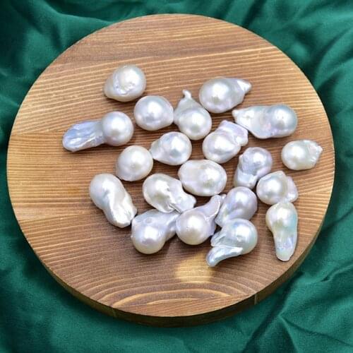 MADALENA SARARA AAA 12-13mm White Baroque Pearl Shape For DIY Jewelry Making 2pcs/lot