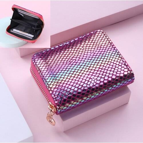 Fashion Women Blocking Zipper Wallet Travel Journey Id Card Holder Organizer Small Coin Purse Bag Case