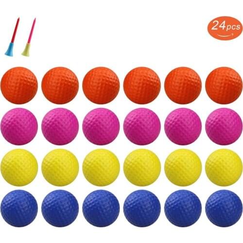 12/24pcs Crestgolf Practice Foam Golf Balls, Golf Foam Sponge Soft Elastic Practice Indoor &Outdoor Ball