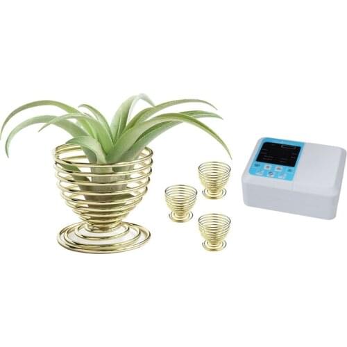 Pump Intelligent Garden Automatic Watering Device Solar with 4 Pack Air Plants Holders, Air Plant Wall Hanger