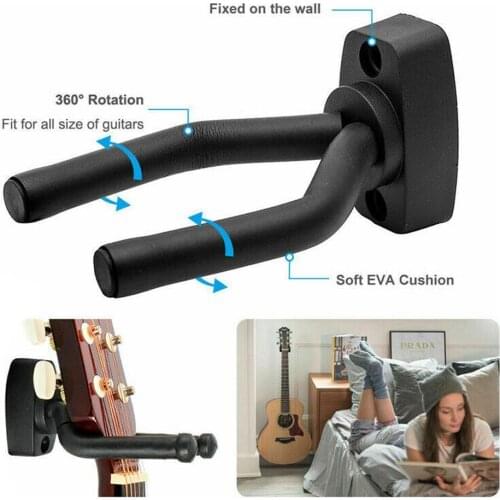 1 Pcs Guitar Hanger Hook Holder Wall Mount Stand Rack Bracket Guitar Bass Display Accessories Screws
