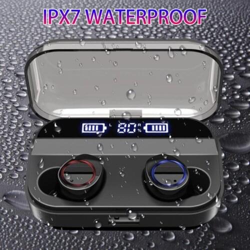 TWS Wireless Bluetooth 5.0 Earphones Power Display Touch Headphone Sports IPX7 Waterproof Stereo 9D Surround Sound Headset