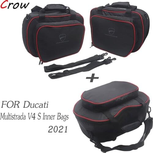 2021 New Motorcycle Expandable Black Red Pannier Liners Bags Inner Bags For DUCATI MULTISTRADA V4 S 2021