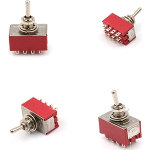 NEW 6A/125VAC 2A/250VAC 12 Pin 4PDT ON/ON 2 Position Mini MTS-402 Toggle Switch