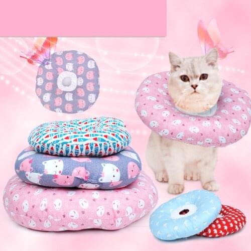 Pet Cat Dogs Health Recovery Elizabethan Cotton Filling Collar Protective Medical Cone E- Collar for Dog Cat Pet Accessories