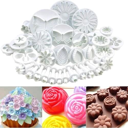 Plastic DIY Flower Baking Cake Decorating Sugar Cutter Baking Cookie Icing Plunger Mold Pastry Fondant Sugarcraft Mould