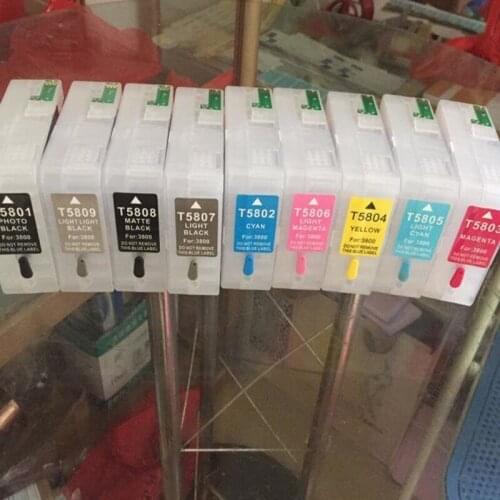 Vilaxh T8501 - T8509 Empty Refillable Ink Cartridge For Epson SureColor P800 Printer With Reset Chip
