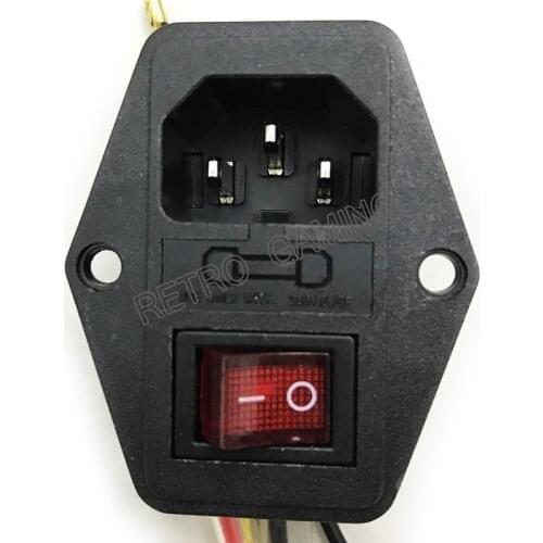 ON/OFF switch Socket with female plug for power supply cord Jamma arcade machine IO switch with Fuse