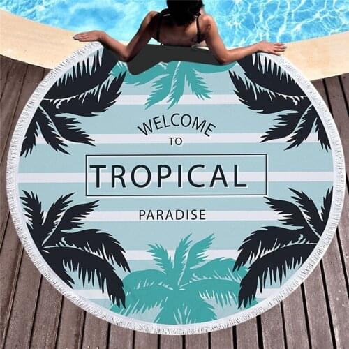 Palm Tree Series Summer Beach Towel 150cm Microfiber Swimming Bath Towel Outdoor Sport Yoga Casual Blanket Beach Mat
