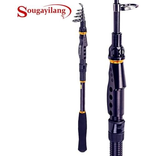 Sougayilang Telescopic Fishing Rod Spinning Fishing Rod Carbon Fiber Material 1.8-3.6m Portable Fishing Rod Tackle De Pesca