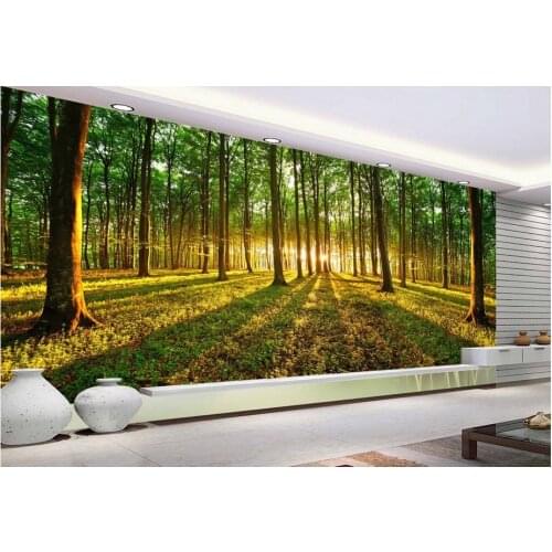 TV background wall mural wall paper Sunshine forest landscape 3d wallpaper mural decor Photo backdrop