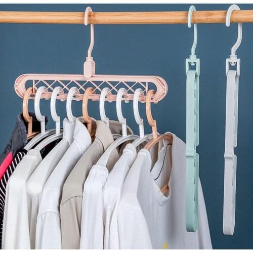 9 Slots Clothes Cascading Hanger Multifunctional Rotatable Folding Magic Hangers Drying Racks Scarf Closet Storage Organizer