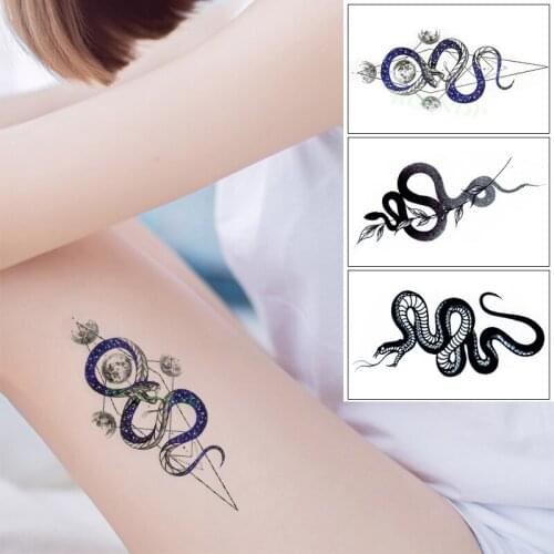 Waterproof Temporary Tattoo Sticker Snake Planet Leaf Body Art Fake Tatto Flash Tatoo Leg Arm Hand Foot for Women Men