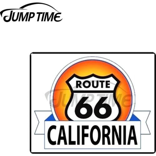 Jump Time 13 x 7.9cm For California Route 66 Sign Car Stickers Vinyl JDM Bumper Trunk Truck Scratch-proof Waterproof Fine Decal