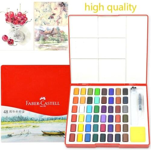 High Quality 24/36/48 Colors Solid Watercolor Paint Professional Pigment With Paintbrush for Painting Artist Art Supplies