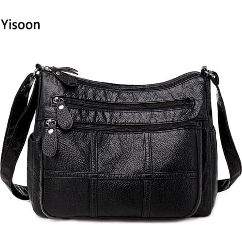 Womens Crossbody Bag Luxury Handbags Purse Female Casual Handbags Multi-layer PU Soft Leather Bag Women Shoulder Bags