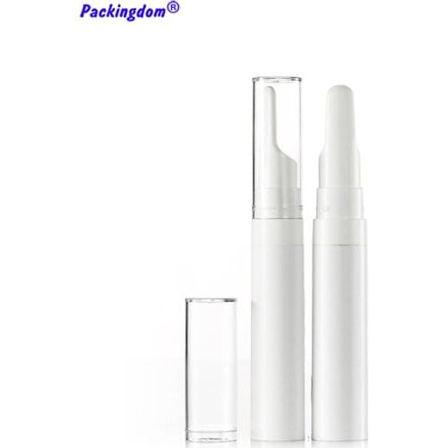 10pcs Eye Cream Airless Bottle Plastic White Small Smear Massage Head Mini Sample Vacuum Empty Packaging Bottles Tube Pen 15ml