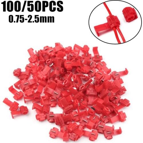 100/50/10Pcs Scotch Lock Crimp Terminals Electrical Cable Connectors Fast Quick Splice Lock Wire Terminals 0.75-2.5mm2