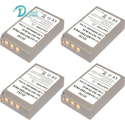 4Pcs/lot 7.4V 2000mAh PS-BLS5 PS PSBLS5 Camera Battery for Olympus OM-D E-M10 PEN E-PL2 E-PL5 E-PL6 E-PL7 E-PM2 Stylus EM10 II
