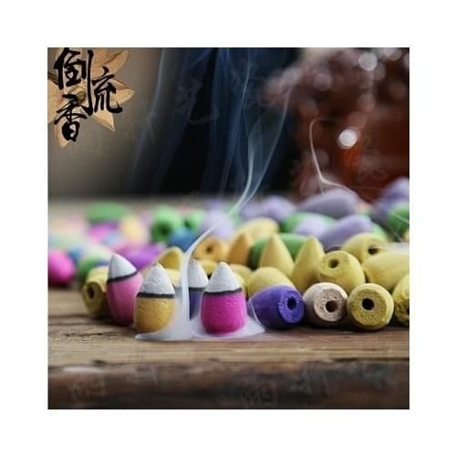 50Pcs Smoke Backflow Incense Cones Aromatherapy Fragrance Natural Sandalwood A6HB