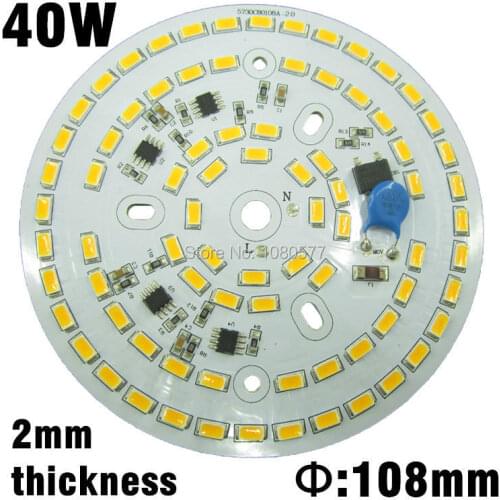 AC220v 40w led Lamp plate integrated driver transformerless pcb, SMD 5730 aluminum plate warm white/nature white/pure white