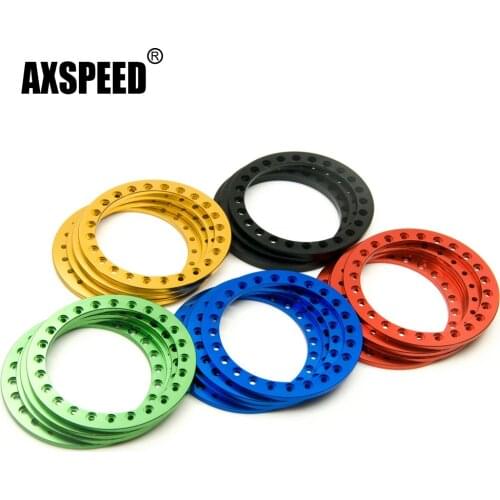 AXSPEED 4 Pcs Wheels Ring Metal Alloy Replacement Wheel Beadlock Rings for 2.2inch Wheel Rim 1/10 RC Crawler Car D90 SCX10