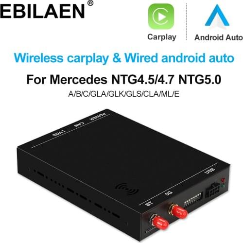 Wireless Carplay Android Auto For Mercedes C117 W176 W204 W205 W221 X156 GLS ML GLK Class NTG 4.5 4.7 5.0 Module Decorder Box