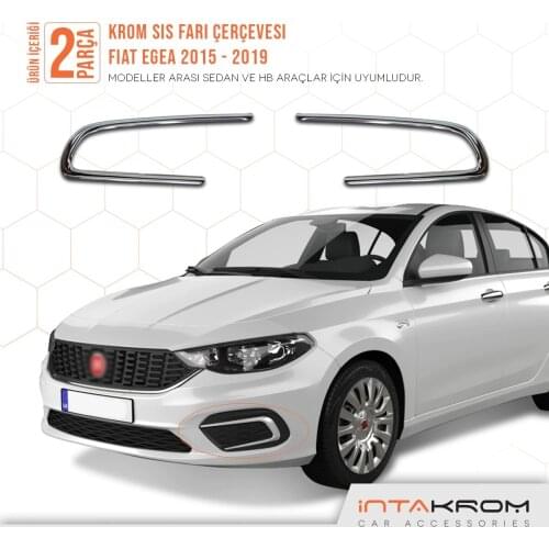Carsdesıng For Fiat Egea Chrome Fog light Frame 2 Prçr 2015 And Above Sd Hb Styling Accessory Modified Stainless Design
