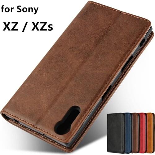 Leather case for Sony Xperia XZ Flip case card holder Holster Magnetic attraction Cover Wallet Case XZ XZs