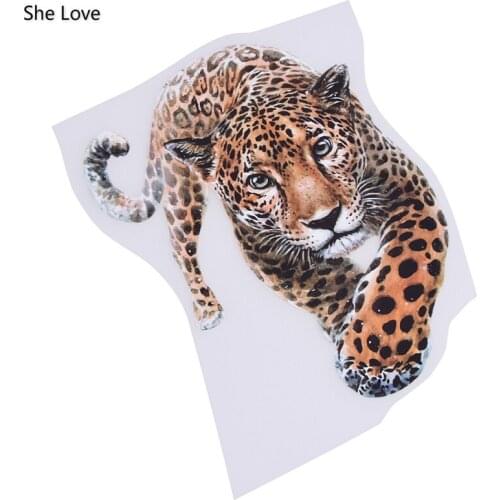 Chzimade Leopard Stickers Iron On Applique Heat Transfer Lovely Animal Patches For DIY Clothes