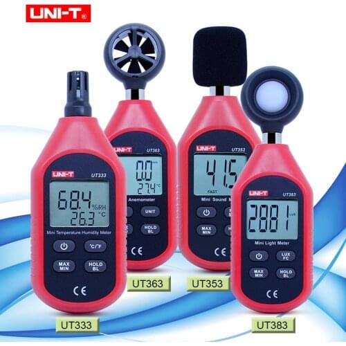 UNI-T digital Temperature Humidity Meter UT333 UT353 UT363 UT383 Noise meter +Anemometer+Lux meter available