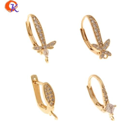 Cordial Design 20Pcs CZ Earrings Hooks/Jewelry Accessories/Genuine Gold Plating/Earrings Findings/Hand Made/DIY Jewelry Making