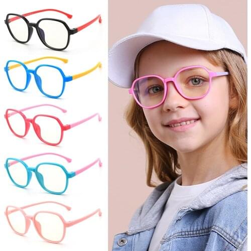 Children Anti Blue Ray Glasses Kids Computer Video Gaming Goggles Flexible Silicone Frame EyeglassesBlue Light Blocking Glasses