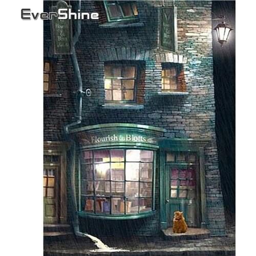 EverShine DIY 5D Diamond Painting House Cross Stitch Diamond Mosaic Landscape Picture Of Rhinestones Handmade Sale Home Decor