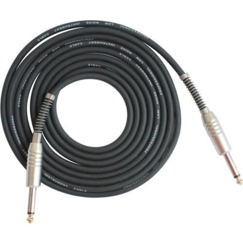 FLGW-24 Mono Jack Guitar Cable Audio Male to Male Cable Wire Cord Rubber Copper 6.35mm Straight Plug For Electric Instruments 15