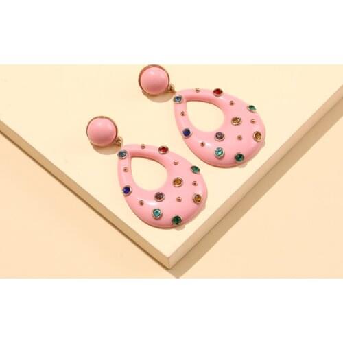 Geometric Acrylic Large Long Drop Women Earring Trendy 2021 Korean Crystal Fashion Jewelry Teardrop Large Big Earrings for Girls