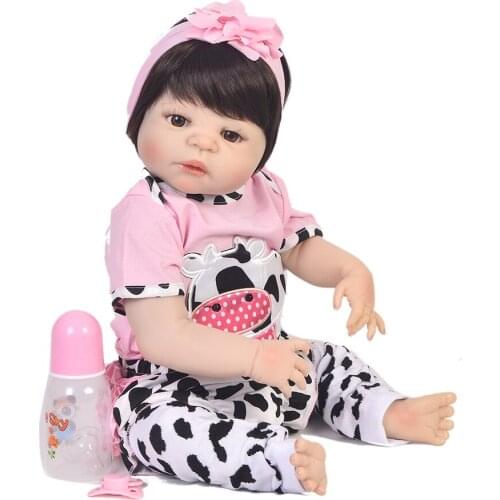 Reborn Doll brinquedos 57cm Full vinyl silicone reborn baby girl dolls toys for child birthday gift bebe real reborn bonecas