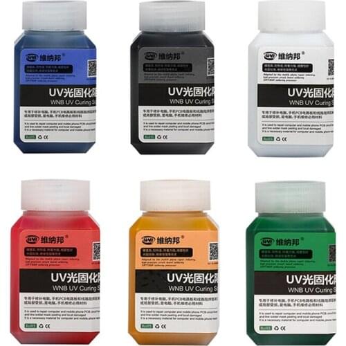 100g UV Solder Mask Ink Green/Black/Blue/Red/Yellow/White Welding Paint Oil BGA PCB Repair Prevent Corrosive Arcing