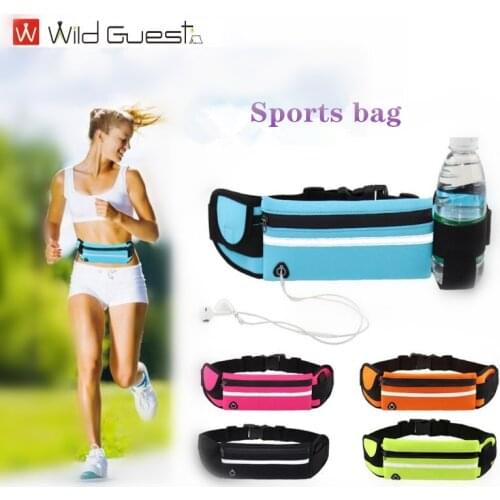 Multifunctional running waist bag sports waist bag mens and womens Mini waist bag convenient USB waterproof waist bag