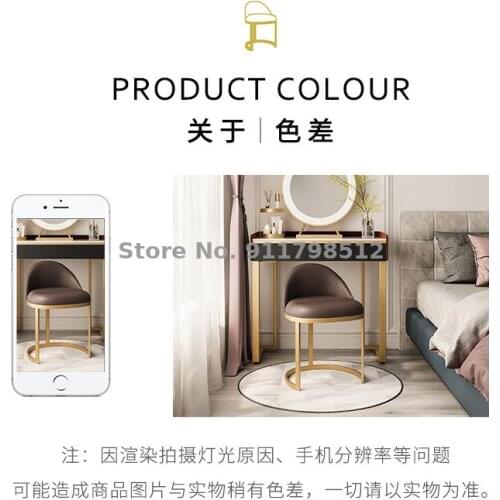 Nordic dressing table chair light luxury backrest princess bedroom dressing stool minimalist fairy modern minimalist small makeu