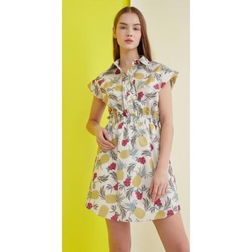 Trendyol Patterned Shirt Collar Dress TWOSS21EL0305