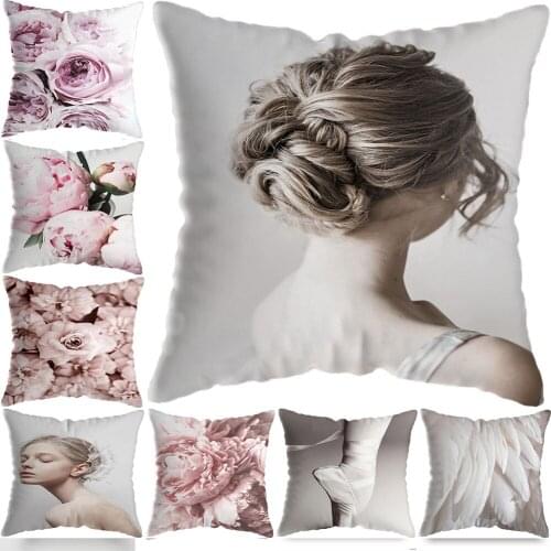 Nordic style Watercolor Flower and Bird Cushion Covers for Sofa Plush Throw Pillow Cover Colorful Plant Floral Home Pillowcase