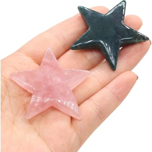 New Style Natural Stone Pendant Without Hole Five-Pointed Star Charms For Jewelry Making DIY Necklace Anklet Accessory