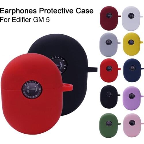 Non-slip Shockproof Silicone Wireless Bluetooth Earphones Protective Case Cover With Climbing Button Carabiner For Edifier GM 5