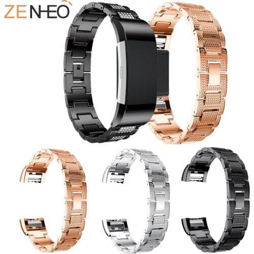 Predominant Alloy Strap for Fitbit Charge 2 Smart Adjustable Watch Strap Replacement Smart Watch Strap Simple Fashion Strap