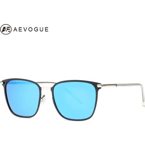 AEVOGUE Polarized Sunglasses For Men Square Oversize Vintage Metal Temple Brand Designer Fashion Shades Blue Driving AE0609