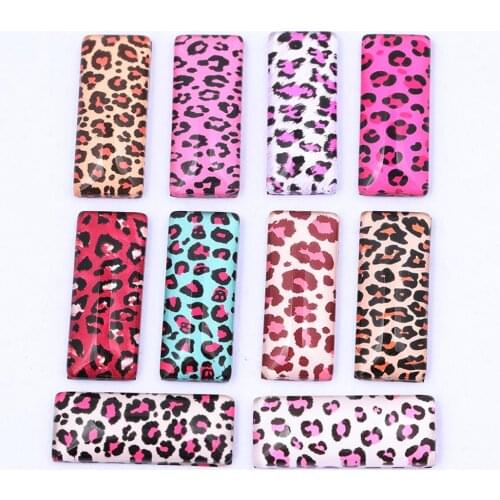 Reidgaller 20pcs Mixed printed Photo Glass Cabochon 10x25mm Diy Jewerly Findings For Earrings Bracelets Making