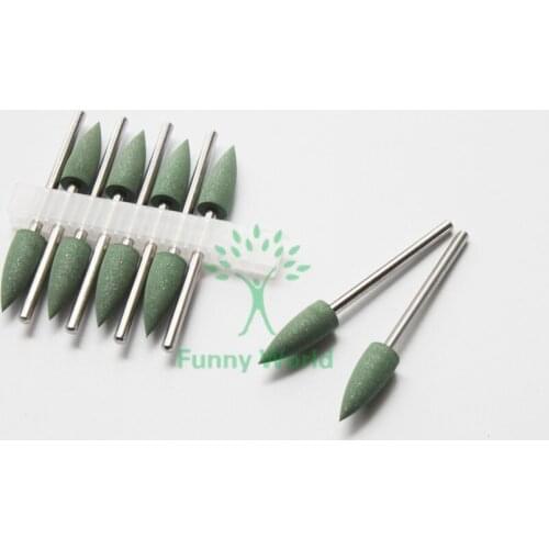 Dental Items 10pcs Dentist Green Fine Polishing Silicone Rubber Polishers For Dental Clinic Supplies