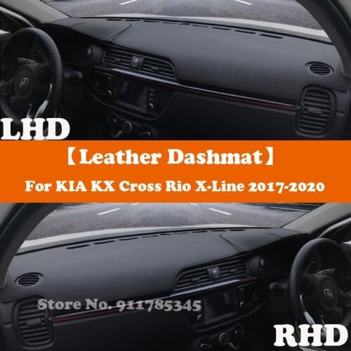 Suede Leather Dashmat Car-Styling Dashboard Cover Pad Sunshade Carpet Accessories For KIA KX Cross Rio X-Line 2017 2018-2020